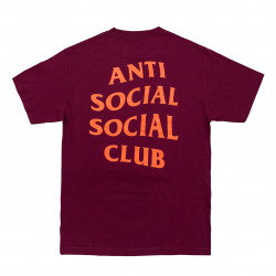 Anti Social Social Club Basic Logo Wording Tee Maroon